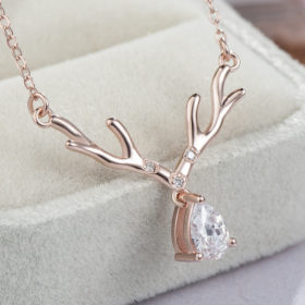 925 Sterling Silver Deer Shape Necklace