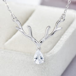 925 Sterling Silver Deer Shape Necklace