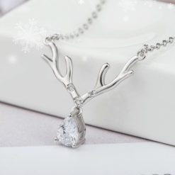 925 Sterling Silver Deer Shape Necklace