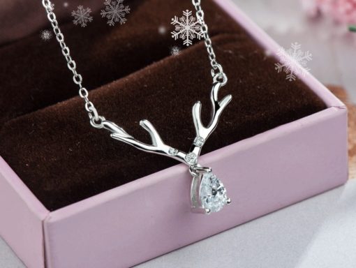 925 Sterling Silver Deer Shape Necklace