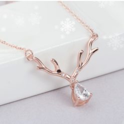 925 Sterling Silver Deer Shape Necklace