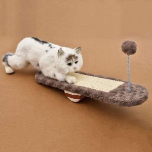 Cat Scratcher Seesaw Toy with Fur Ball