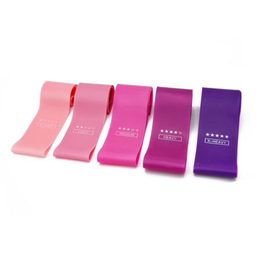 Exercise Resistance Bands, Pastel Colors Set - 5 Pack