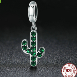 Sterling Silver Cactus Beaded Pendant