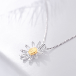 Sterling Silver Flower Necklace Pendant