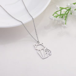 Titanium Steel Cat Pendant Necklace