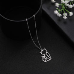 Titanium Steel Cat Pendant Necklace