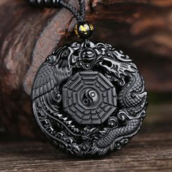 Yin Yang Black Lucky Pendant Necklace