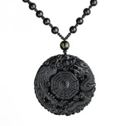 Yin Yang Black Lucky Pendant Necklace