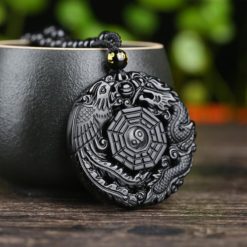 Yin Yang Black Lucky Pendant Necklace